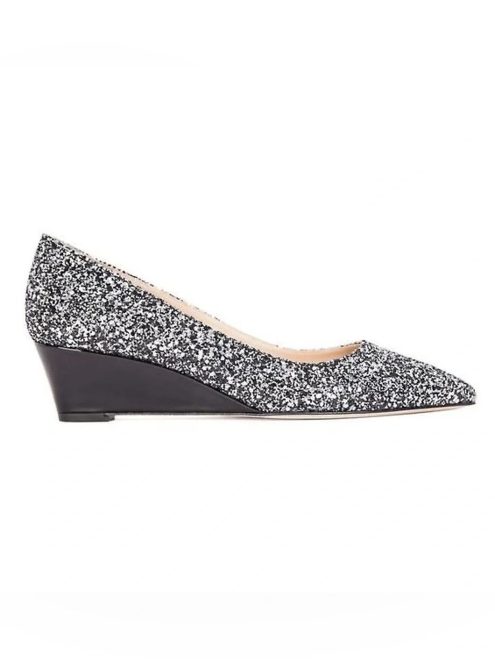 Viajiyu Italy Womens Silver Glitter Pointed-Toe Wedge heels EU 39/ US 8.5-9